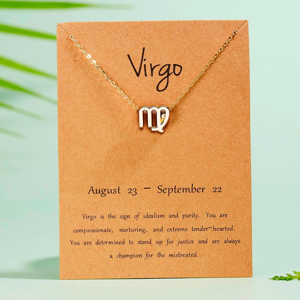 Women's Elegant Zodiac Sign Pendant Necklace