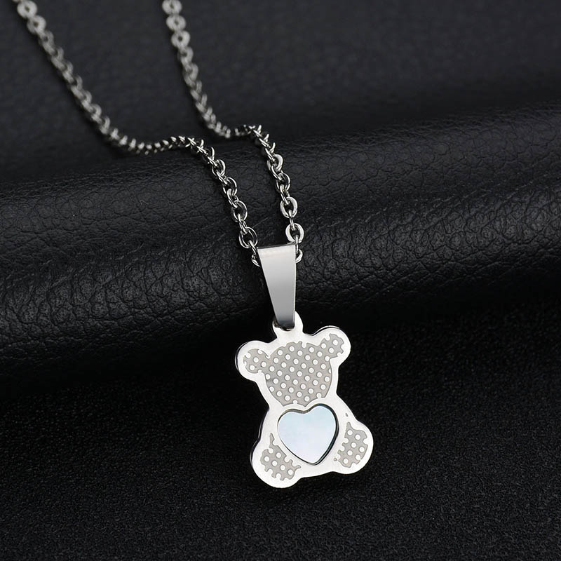 Cubic Zircon Baby Bear Shaped Necklace