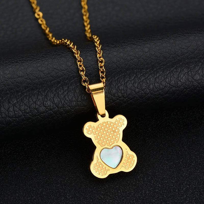 Cubic Zircon Baby Bear Shaped Necklace