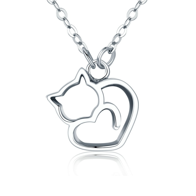 925 Sterling Silver Cat Pendant Necklace