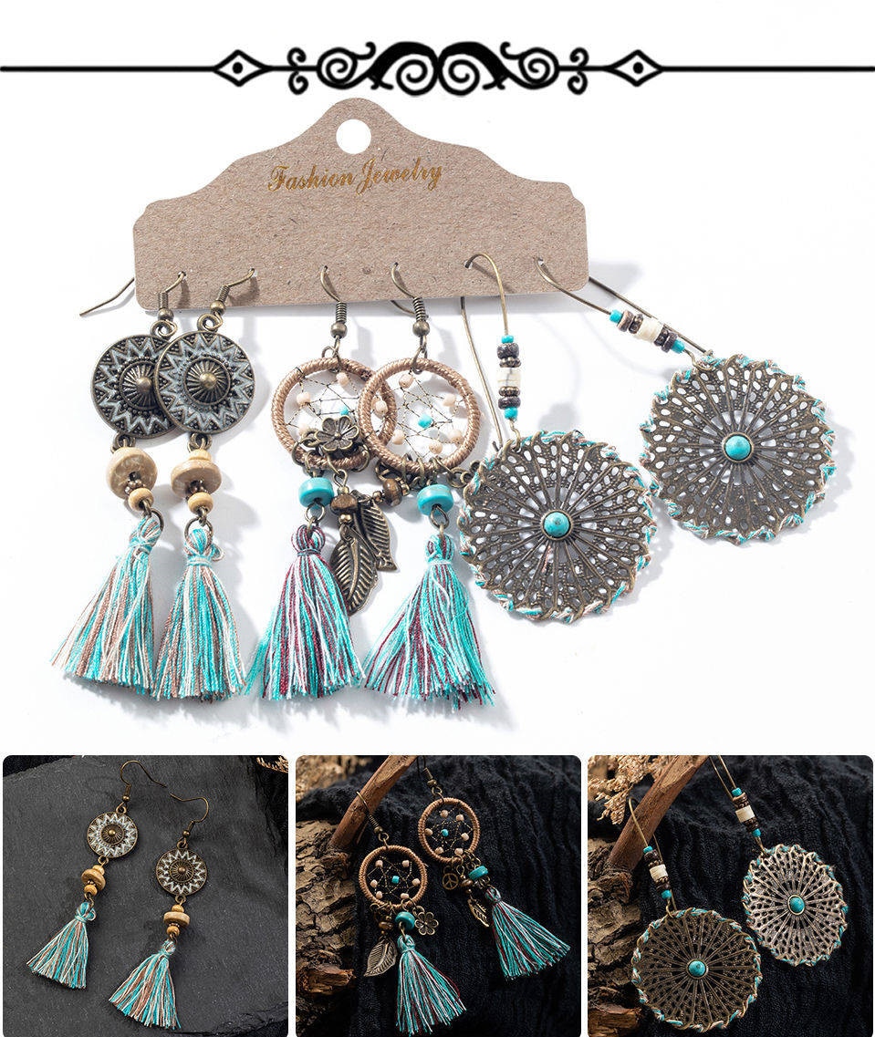 Women's Ethnic Style Earrings Set