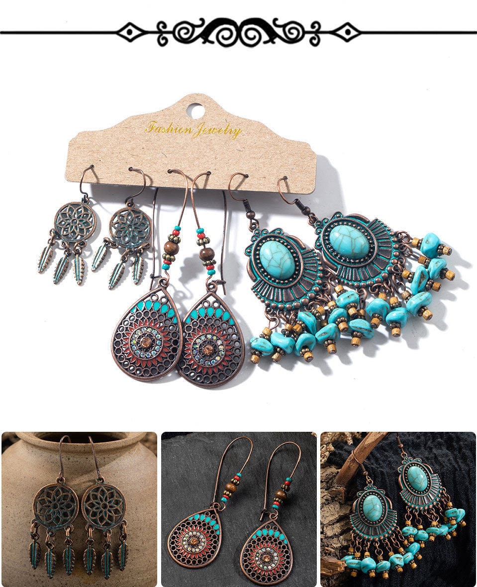 Women's Ethnic Style Earrings Set