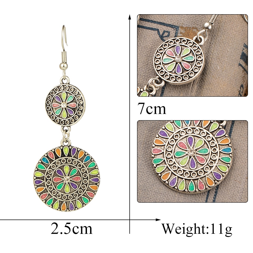 Women's Boho Colorful Drop Earrings