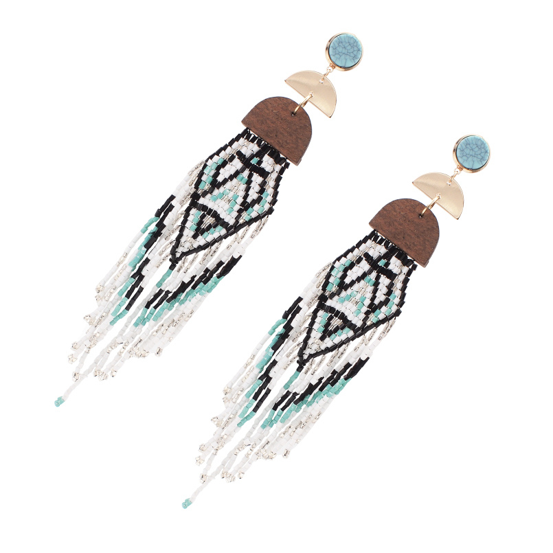 Bohemian Style Beaded Stud Earrings