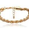 Curb Cuban Chain Bracelets Set for Women, 4 Pcs