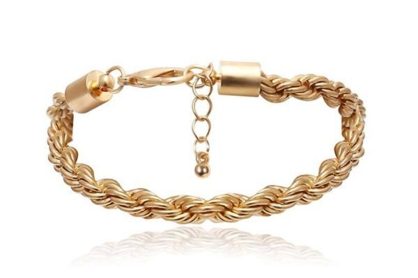 Curb Cuban Chain Bracelets Set for Women, 4 Pcs