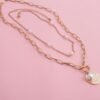 Women's Baroque Pearl Coin Pendant