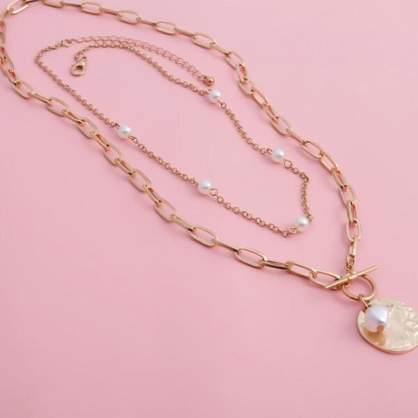 Women's Baroque Pearl Coin Pendant