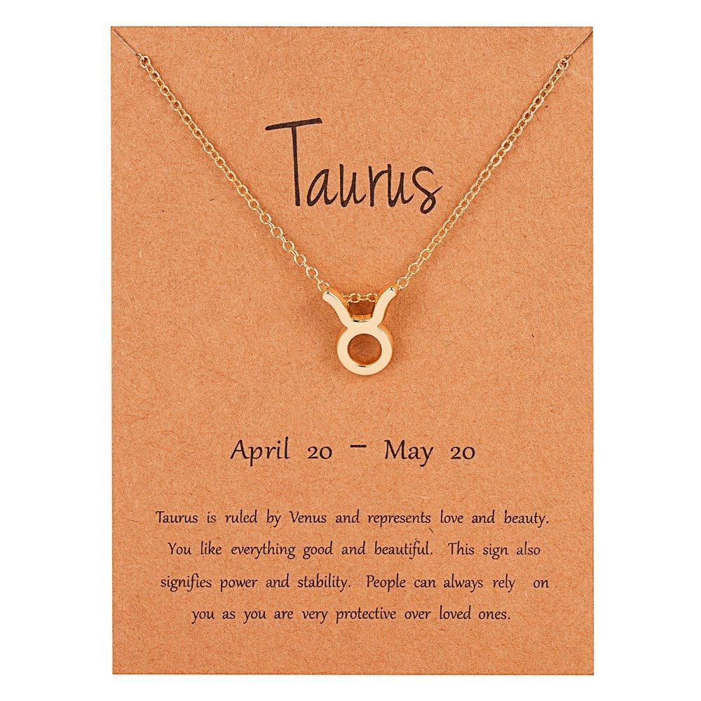 Women's Elegant Zodiac Sign Pendant Necklace